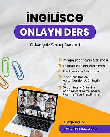ay surucu: Xarici dil kursu, İngilis dili, Uşaqlar üçün, Abituriyentlər üçün — 1