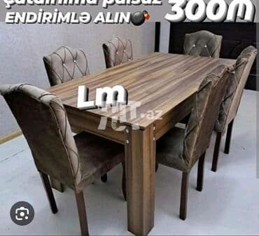 işlənmiş stol stul dəsti sumqayit: Qonaq otağı üçün, Yeni, Açılmayan, Dördbucaq masa, 6 stul — 12