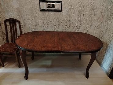 Qonaq masası, Açılan, Taxta, Oval masa