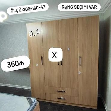 dolab ucuz: Model: G_1 gardırob - Material: ağac teksturalı laminat - Qapılar: 4 — 1