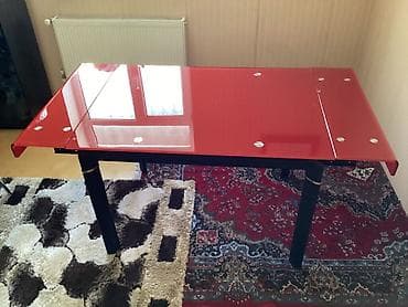 yataq otagi dest: Mətbəx masası, Açılan, Şüşə, Dördbucaq masa — 3