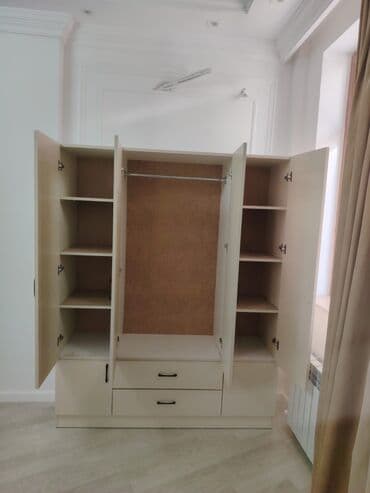 ikinci əl şkaf: Yeni, 4 qapılı Düz dolab, Dolab-asılqan — 10