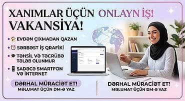 evdə online iş: Xanımlar üçün evdən idarə olunan onlayn iş vakansiyası. Bu iş imkanı — 1