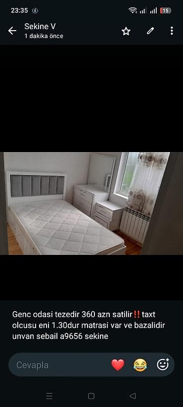 Genc odasi tezedir 360 azn satilir‼️taxt olcusu eni 1.30dur matrasi lalafo.az -da Genc odasi tezedir 360 azn satilir‼️taxt olcusu eni 1.30dur matrasi