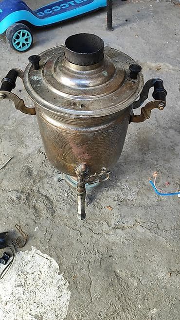 mis samovar: Mis samovar – kömür/odunla işləyən klassik model - Material — 2