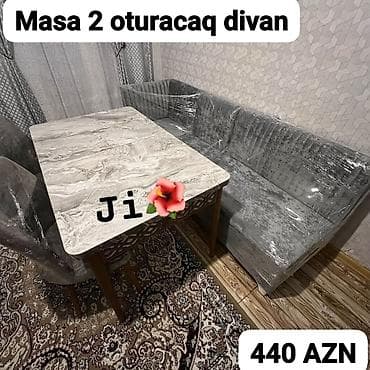 Divan və masa dəstləri: Turkiye istehsali. ✅Metbex masa desti Masa 2 oturacaq+divan Masa — 5