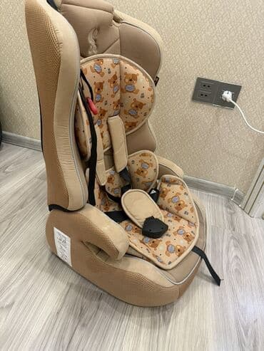 столики для автокресел: Uşaq avtomobil oturacağı - Rəng: bej/qəhvəyi, ayı fiqurlu naxışlı — 3