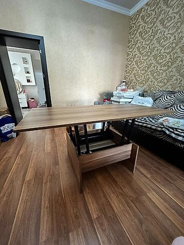 Qonaq masası, İşlənmiş, Açılan, Taxta, Kvadrat masa — 3