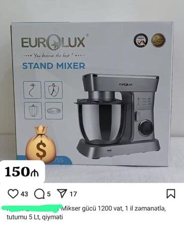 ot və yem üyüdən: Planetar mikser, Eurolux, Yeni — 1