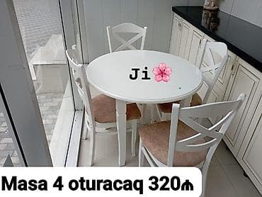 nerjavik stol: Mətbəx üçün, Açılmayan, Yumru masa, 4 stul — 2