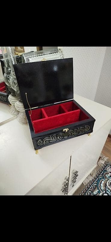 dekor sekilleri: Oyma naxışlı taxta qutu dəsti Qiymət müxtəlifdir. - Material: tam — 5