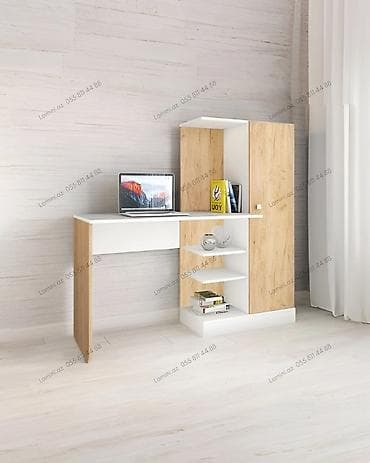 Künc masa, Stulsuz, Polkalı, Siyirməli, Teksturalı laminat — 1