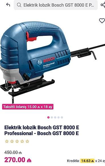 Elektrik lobzik Bosch, Kredit var lalafo.az -da Elektrik lobzik Bosch, Kredit var