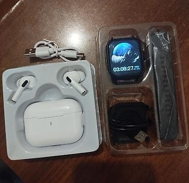 ​🔥 Möhtəşəm Dəst: Smart Saat + AirPods Pro Dizaynlı Qulaqlıq (YENİ)