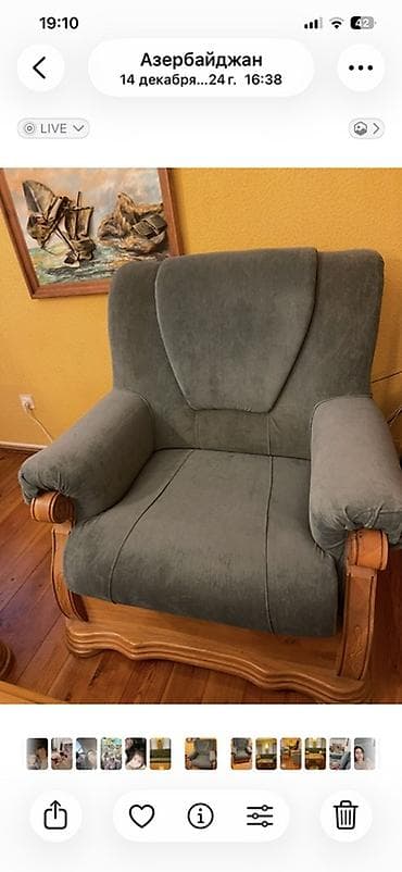 скупаю старую мебель: Klassik üslubda qonaq otağı mebel dəsti тəmiz taxtadi Türkiyə fabrika — 3