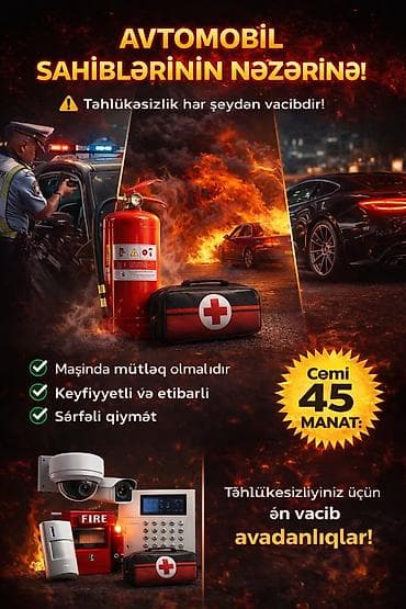 avtomobiller kreditle: Avtomobil sahibləri üçün təhlükəsizlik dəsti Tərkib: - Yanğınsöndürən — 1