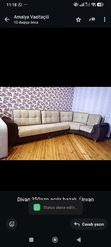 Divan 350azn.açılır bazalı. Ünvan Xırdalan (7264) aml