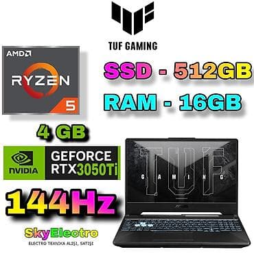asus tuf a14: İşlənmiş ASUS TUF Gaming, 15.6 ", AMD Ryzen 5, 512 GB, Ünvandan götürmə, Pulsuz çatdırılma, Ödənişli çatdırılma — 1