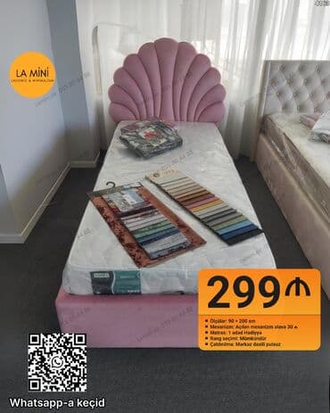 divan tek: Qızlar üçün yataq dəsti – La Mini dizayn - Ölçü: 90 × 200 sm - — 1