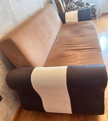 divan mini: İşlənmiş, Divan, 2 kreslo, Bazalı, Açılan — 4