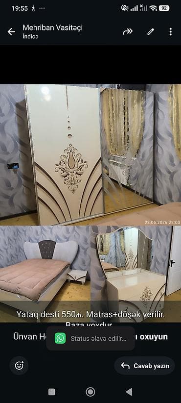 Yataq desti 550₼. Matras+döşək verilir. Baza yoxdur. Ünvan Hövsan lalafo.az -da Yataq desti 550₼. Matras+döşək verilir. Baza yoxdur. Ünvan Hövsan