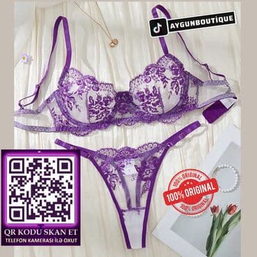 женские митенки: Dəst iç geyim tül güpurlu 🔻 Təzə eti̇ketkali ori̇gi̇nal satıcı — 1