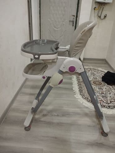 oyun maşını: Uşaq yemək stulu - Rəng: boz/açıq boz - Yumşaq, dəstəkləyici bel — 1