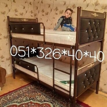 tek çarpayi: Oğlan və qız üçün, Yeni, Çarpayı, Matras ilə, Siyirməsiz — 25