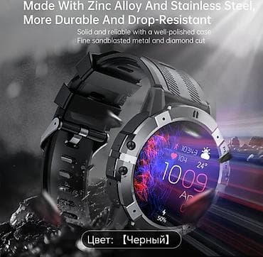 Смарт браслеты: Новый, Смарт часы, Водонепроницаемый, цвет - Черный — 2