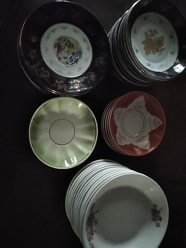 qlobus sekli: Nahar dəsti, rəng - Qara, Farfor — 3