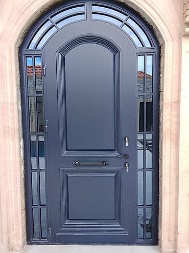 sef qap: Dəmir Həyət darvazası, Yana açılan, Mexaniki, Qapı ilə, rəng - Qəhvəyi — 7