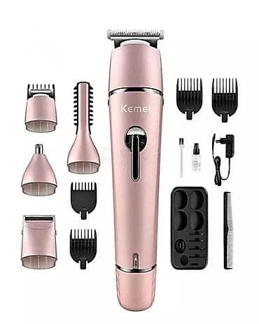 Kemei 1015 - Trimmer dəsti 10in1 Təsviri:⬇️Keyfiyyətli Təraş aparatı — 5