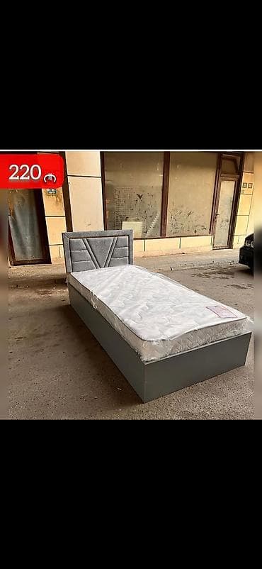 mini masa: Tək nəfərlik çarpayı və döşək dəsti - Ölçü: təxmini 90x190 sm tək — 1