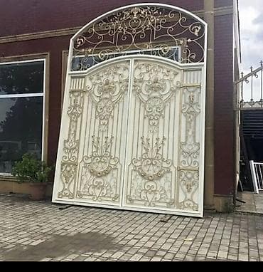 Dəmir Həyət darvazası, Avtomatik, rəng - Ağ, Kredit yoxdur