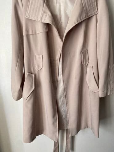 Dəstlər, kostyumlar: Qadın trench palto – açıq bej rəng - Yüngül, hamar toxumalı parça - — 1