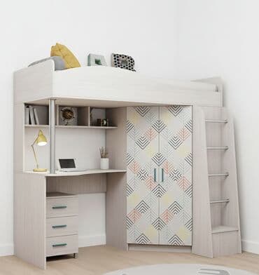 otaq gulleri: Oğlan və qız üçün, İşlənmiş, Təknəfərlik çarpayı, Yazı masası — 1