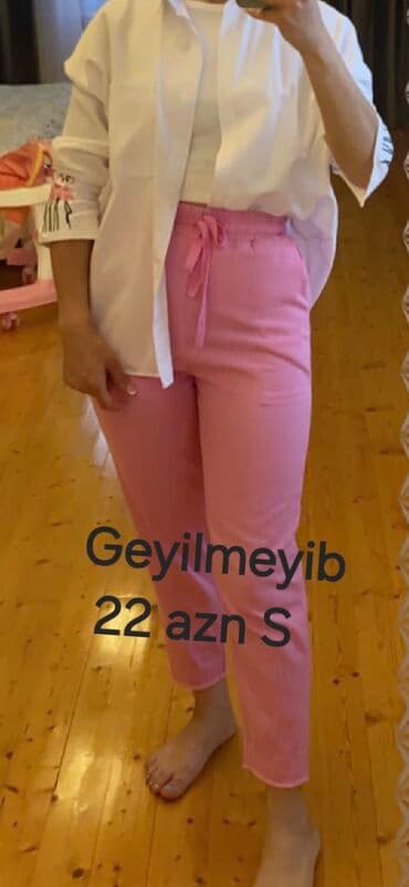 buggy şalvar: Şalvar, S, rəng - Çəhrayı — 1