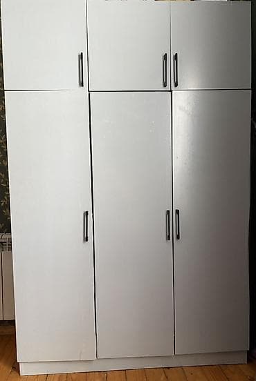 stol stul kreditle: 6 qapı, Boz, Taxta, Açılan, Düz dolab — 3