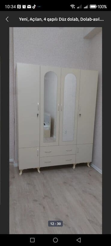 polkalı şkaf: Yeni, Açılan, 3 qapılı Düz dolab, Qarderob, paltar dolabı, Türkiyə — 17