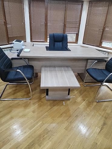 Ofis masaları: Tecili mudir desti mebeli satilir, material MDFdi, ideal — 1