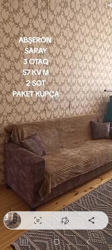 babək prospektində satılan evlər: 3 otaqlı, 57 kv. m, Kredit yoxdur, Orta təmir — 8