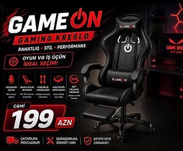 🔥 GameOn Gaming Kreslo – Rahat və Sərfəli! 💺 Oyun və gündəlik istifadə