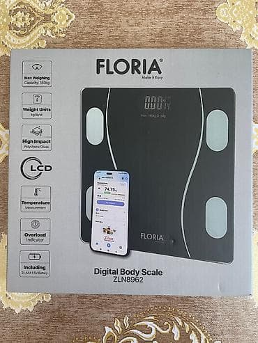 Elektronika: FLORIA ZLN8962 Smart bədən tərəzisi Xüsusiyyətlər: - Maksimum çəki — 1