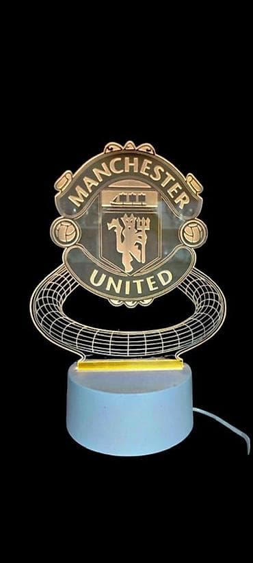 stolustu işıq: Futbol klublarının loqolu 3D LED masa lampası - Dizayn: Akril panel — 4