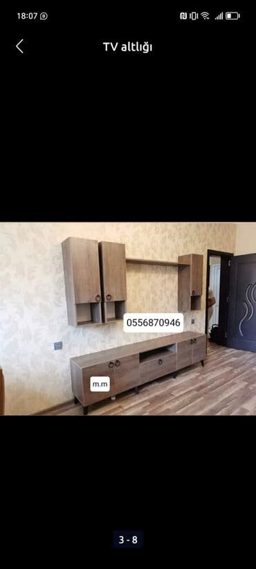 ders masaları: Yeni, Düz TV altlığı, Polkalı, Laminat, Azərbaycan — 29