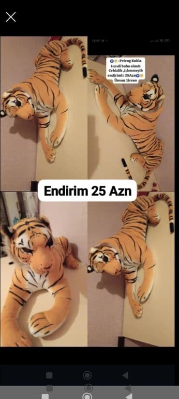 qız uşaqları ucun kurtkalar: Məhsul: Pələng oyuncağı (plyuş kukla) Təsvir: - Realistik dizaynlı — 1