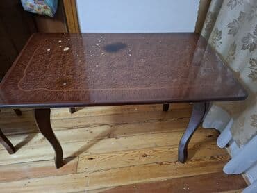 Masa və oturacaq dəstləri: Mətbəx masası, İşlənmiş, Açılmayan, Taxta, Dördbucaq masa — 5