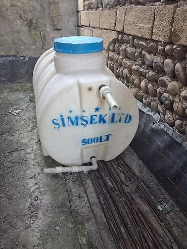 kombi boruları: Şimşek LTD 500 LT plastik su çəni - Həcm: 500 litr (üstündə qeyd — 2