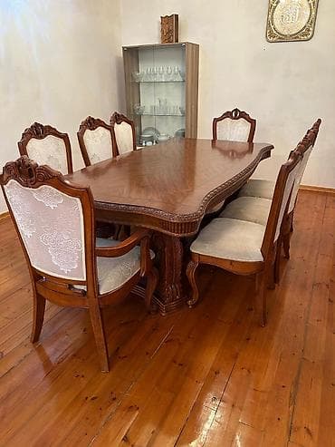 Qonaq otağı üçün, Açılmayan, Oval masa, 6 stul