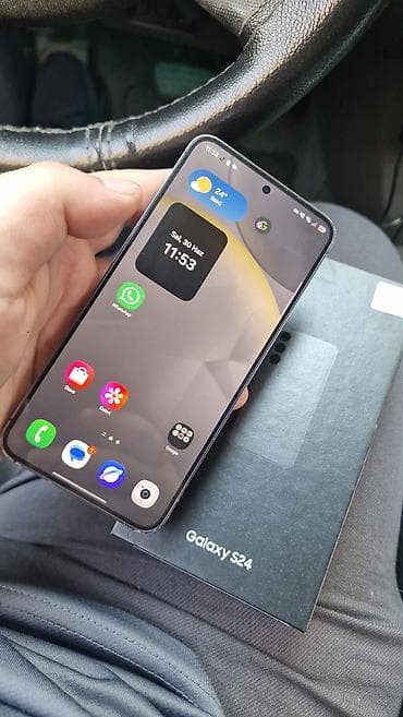 Samsung Galaxy S24, 128 ГБ, цвет - Черный, Гарантия, Отпечаток пальца, Беспроводная зарядка